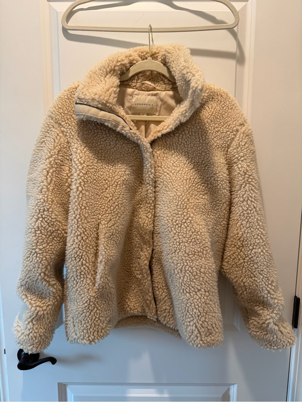 Aeropostale Plush Cream Teddy Sherpa Jacket